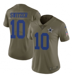 Women's Nike Dallas Cowboys #10 Ryan Switzer Limited Olive 2017 Salute to Service NFL Jersey