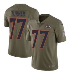 Youth Nike Denver Broncos #77 Billy Turner Limited Olive 2017 Salute to Service NFL Jersey