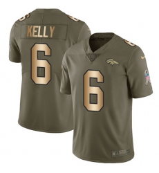 Youth Nike Denver Broncos #6 Chad Kelly Limited Olive/Gold 2017 Salute to Service NFL Jersey