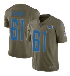 Youth Nike Detroit Lions #61 Kerry Hyder Limited Olive 2017 Salute to Service NFL Jersey