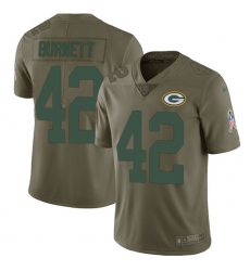 Men's Nike Green Bay Packers #42 Morgan Burnett Limited Olive 2017 Salute to Service NFL Jersey