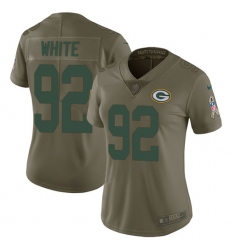 Women's Nike Green Bay Packers #92 Reggie White Limited Olive 2017 Salute to Service NFL Jersey