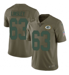 Youth Nike Green Bay Packers #63 Corey Linsley Limited Olive 2017 Salute to Service NFL Jersey