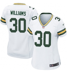 Women's Nike Green Bay Packers #30 Jamaal Williams Game White NFL Jersey