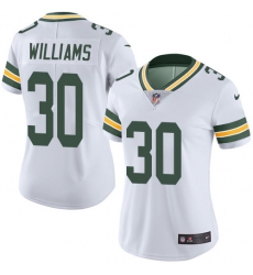 Women's Nike Green Bay Packers #30 Jamaal Williams White Vapor Untouchable Limited Player NFL Jersey