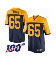 Men's Green Bay Packers #65 Lane Taylor Limited Navy Blue Alternate 100th Season Football Jersey