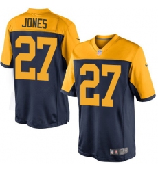 Men's Nike Green Bay Packers #27 Josh Jones Limited Navy Blue Alternate NFL Jersey