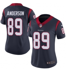 Women's Nike Houston Texans #89 Stephen Anderson Limited Navy Blue Team Color Vapor Untouchable NFL Jersey
