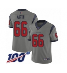 Men's Houston Texans #66 Nick Martin Limited Gray Inverted Legend 100th Season Football Jersey