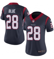 Women's Nike Houston Texans #28 Alfred Blue Limited Navy Blue Team Color Vapor Untouchable NFL Jersey