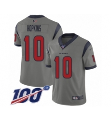 Men's Nike Houston Texans #10 DeAndre Hopkins Limited Gray Inverted Legend 100th Season NFL Jersey