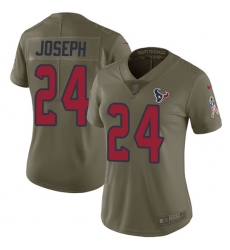 Women's Nike Houston Texans #24 Johnathan Joseph Limited Olive 2017 Salute to Service NFL Jersey