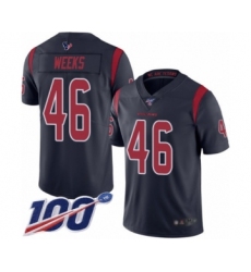 Men's Houston Texans #46 Jon Weeks Limited Navy Blue Rush Vapor Untouchable 100th Season Football Jersey