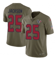 Youth Nike Houston Texans #25 Kareem Jackson Limited Olive 2017 Salute to Service NFL Jersey