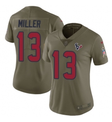 Women's Nike Houston Texans #13 Braxton Miller Limited Olive 2017 Salute to Service NFL Jersey