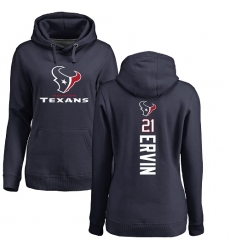 NFL Women's Nike Houston Texans #21 Tyler Ervin Navy Blue Backer Pullover Hoodie