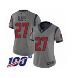 Women's Houston Texans #27 Jose Altuve Limited Gray Inverted Legend 100th Season Football Jersey