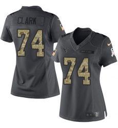 Women's Nike Houston Texans #74 Chris Clark Limited Black 2016 Salute to Service NFL Jersey