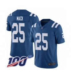 Men's Indianapolis Colts #25 Marlon Mack Royal Blue Team Color Vapor Untouchable Limited Player 100th Season Football Jersey