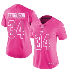 Women's Nike Indianapolis Colts #34 Josh Ferguson Limited Pink Rush Fashion NFL Jersey