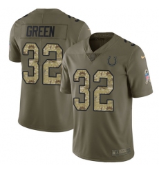 Youth Nike Indianapolis Colts #32 T.J. Green Limited Olive/Camo 2017 Salute to Service NFL Jersey