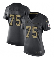 Women's Nike Indianapolis Colts #75 Jack Mewhort Limited Black 2016 Salute to Service NFL Jersey
