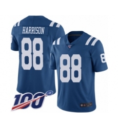 Men's Indianapolis Colts #88 Marvin Harrison Limited Royal Blue Rush Vapor Untouchable 100th Season Football Jersey