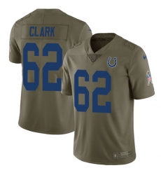 Men's Nike Indianapolis Colts #62 Le'Raven Clark Limited Olive 2017 Salute to Service NFL Jersey