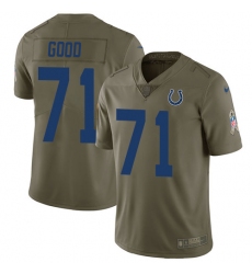 Youth Nike Indianapolis Colts #71 Denzelle Good Limited Olive 2017 Salute to Service NFL Jersey