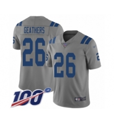 Youth Indianapolis Colts #26 Clayton Geathers Limited Gray Inverted Legend 100th Season Football Jersey
