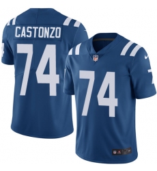 Men's Nike Indianapolis Colts #74 Anthony Castonzo Royal Blue Team Color Vapor Untouchable Limited Player NFL Jersey