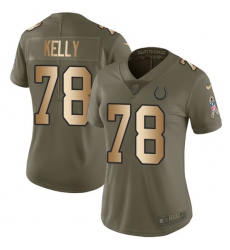 Women's Nike Indianapolis Colts #78 Ryan Kelly Limited Olive/Gold 2017 Salute to Service NFL Jersey