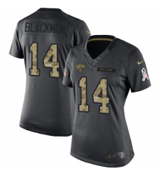 Women's Nike Jacksonville Jaguars #14 Justin Blackmon Limited Black 2016 Salute to Service NFL Jersey