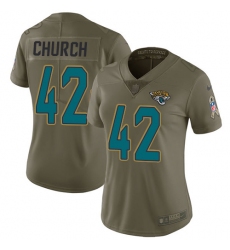 Women's Nike Jacksonville Jaguars #42 Barry Church Limited Olive 2017 Salute to Service NFL Jersey