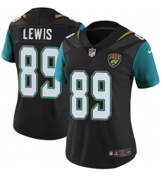 Women's Nike Jacksonville Jaguars #89 Marcedes Lewis Black Alternate Vapor Untouchable Limited Player NFL Jersey