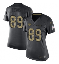 Women's Nike Jacksonville Jaguars #89 Marcedes Lewis Limited Black 2016 Salute to Service NFL Jersey