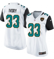 Women's Nike Jacksonville Jaguars #33 Chris Ivory Game White NFL Jersey