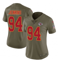 Women's Nike Kansas City Chiefs #94 Jarvis Jenkins Limited Olive 2017 Salute to Service NFL Jersey