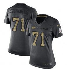 Women's Nike Kansas City Chiefs #71 Mitchell Schwartz Limited Black 2016 Salute to Service NFL Jersey