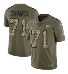 Youth Nike Kansas City Chiefs #71 Mitchell Schwartz Limited Olive/Camo 2017 Salute to Service NFL Jersey