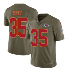 Youth Nike Kansas City Chiefs #35 Charcandrick West Limited Olive 2017 Salute to Service NFL Jersey