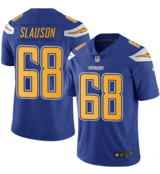 Men's Nike Los Angeles Chargers #68 Matt Slauson Limited Electric Blue Rush Vapor Untouchable NFL Jersey